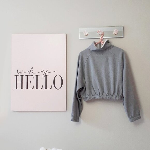 NWT Juicy Couture grey & brand stripe cropped sweatshirt & shorts coord set - Picture 12 of 16